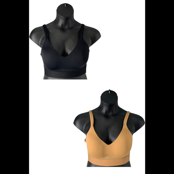Rhonda Shear 2-pack Molded Cup Bra w/ Mesh Detail Suntan/Black - - Picture 1 of 2